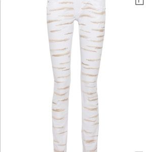 ISABEL MARANT Orson Zebra Embroidered Skinny Jeans